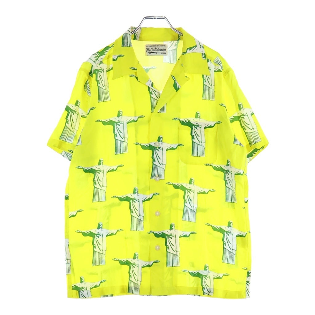 WACKO MARIA(ワコマリア) CORCOVADO ALOHA SHIRT コルドバード キリスト 総柄 レーヨン 半袖 アロハシャツ イエロー