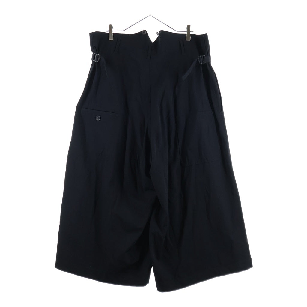 Yohji Yamamoto POUR HOMME(ヨウジヤマモト プールオム) 18AW SUSPENDERS PANTS WRINKLED GABARDINE ワイドシルエット ギャバジン サスペンダーパンツ ブラック HV-P19-100