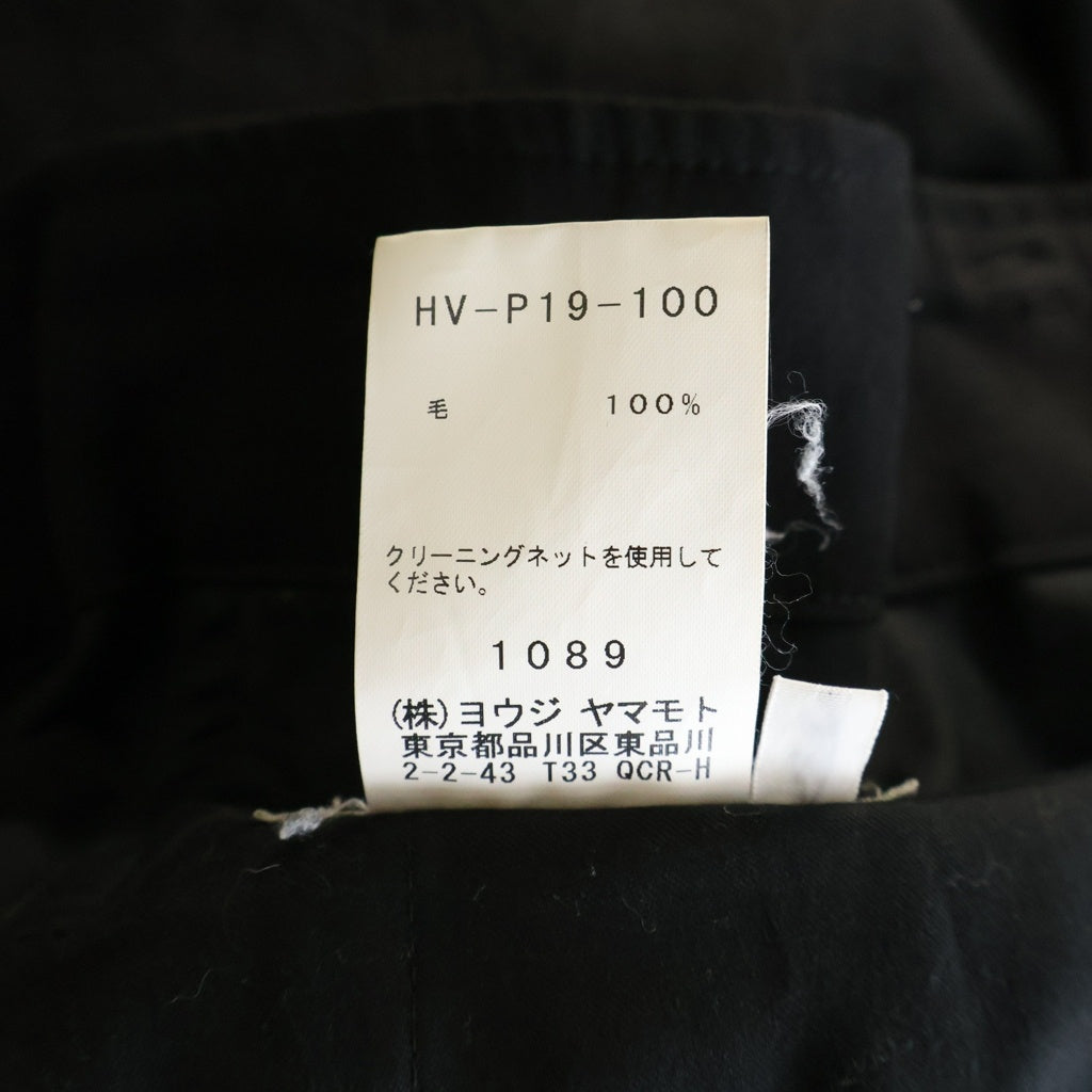 Yohji Yamamoto POUR HOMME(ヨウジヤマモト プールオム) 18AW SUSPENDERS PANTS WRINKLED GABARDINE ワイドシルエット ギャバジン サスペンダーパンツ ブラック HV-P19-100