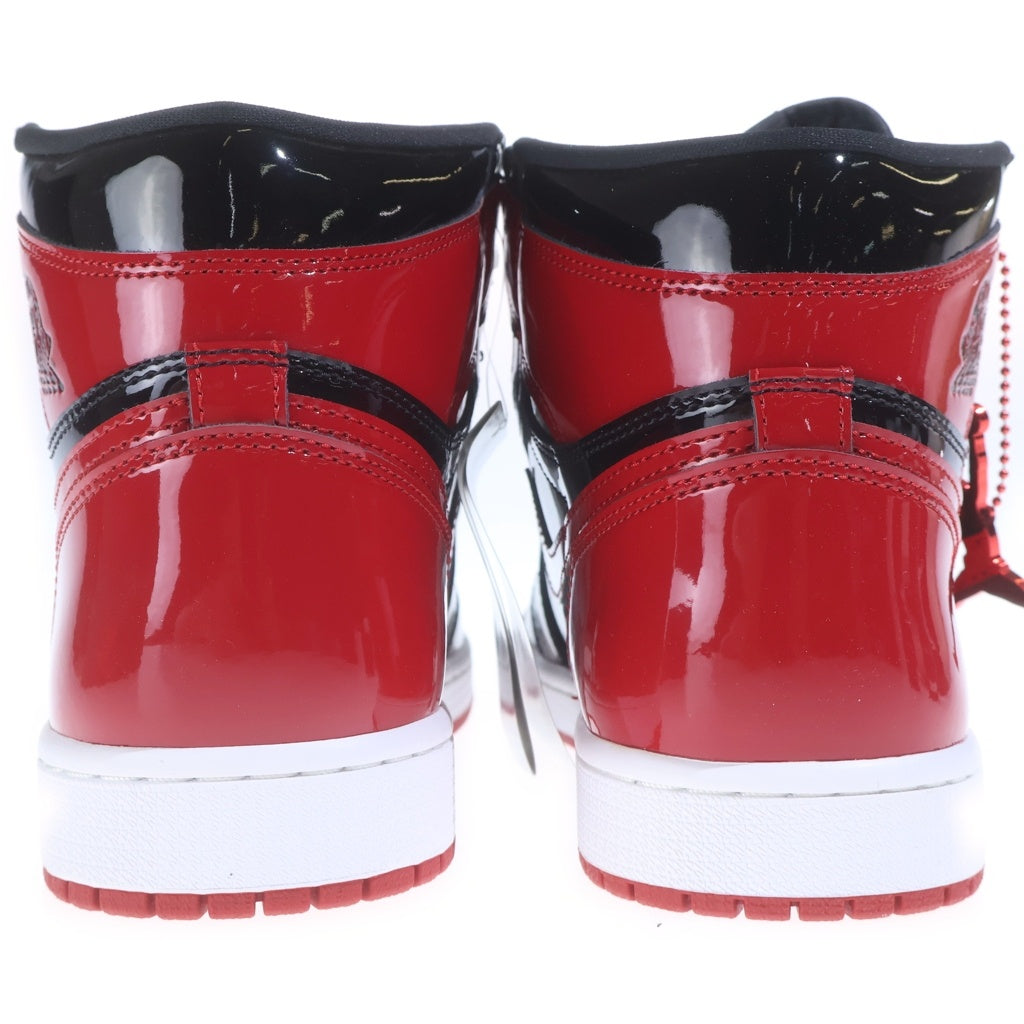 NIKE(ナイキ) AIR JORDAN1 HIGH OG PATENT BRED 555088-063 エアジョーダン1 パテント ブレッド ハイカットスニーカー ブラック/レッド US9/27cm