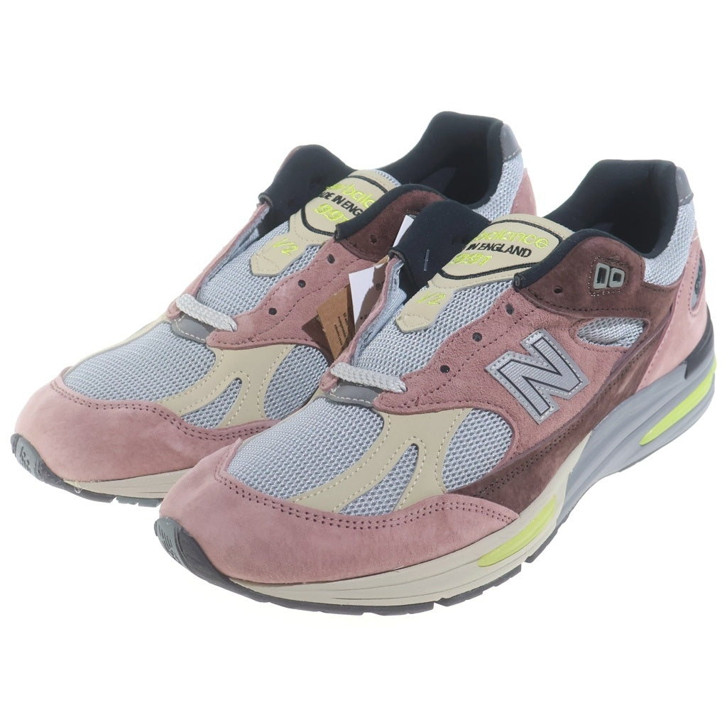 New Balance(ニューバランス) U991MG2 ROSE WOOD スエード メッシュ ローカットスニーカー ピンク/ベージュ