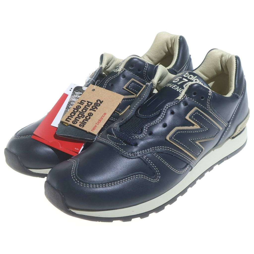 New Balance(ニューバランス) M670NVY オールレザー ローカットスニーカー ネイビー US9/27cm