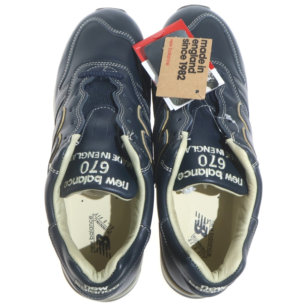 New Balance(ニューバランス) M670NVY オールレザー ローカットスニーカー ネイビー US9/27cm