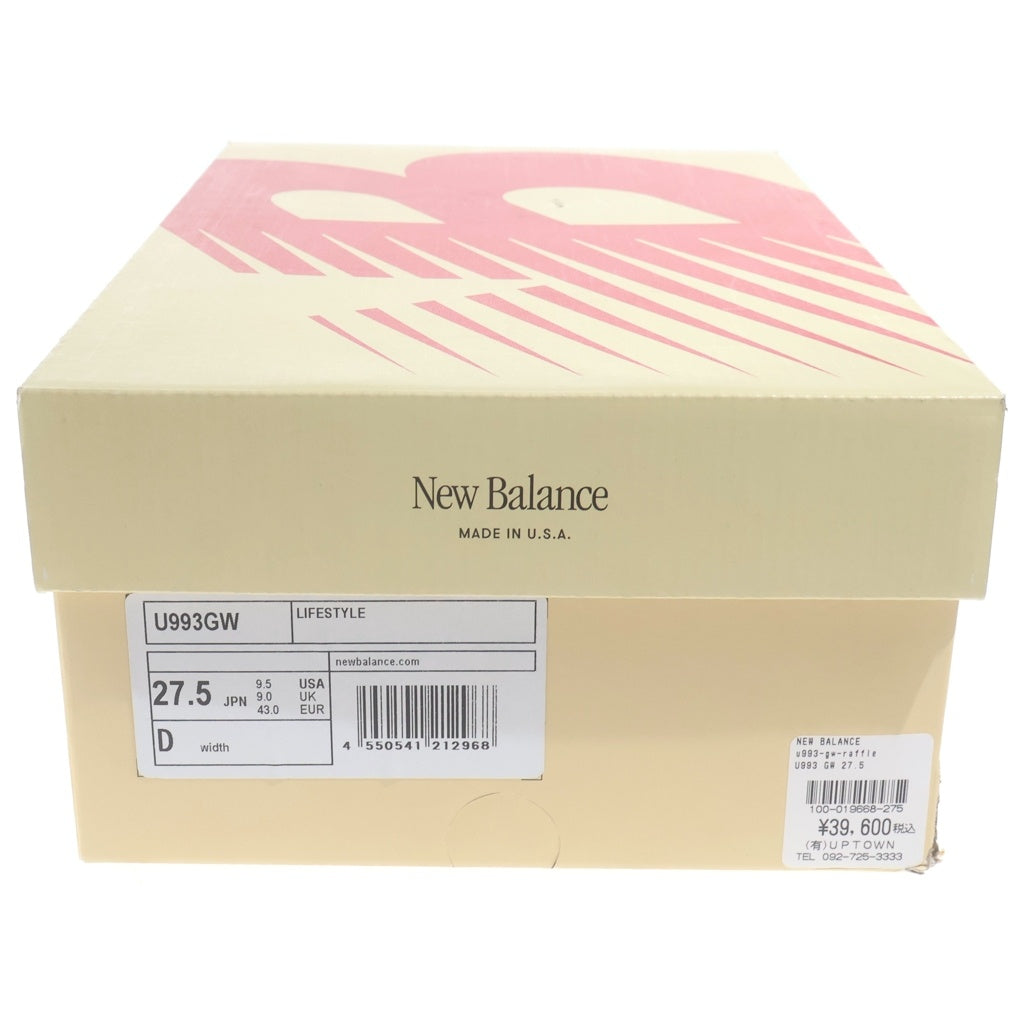 New Balance(ニューバランス) U993GW CHIVE スエード メッシュ ローカットスニーカー グリーン US9.5/27.5cm
