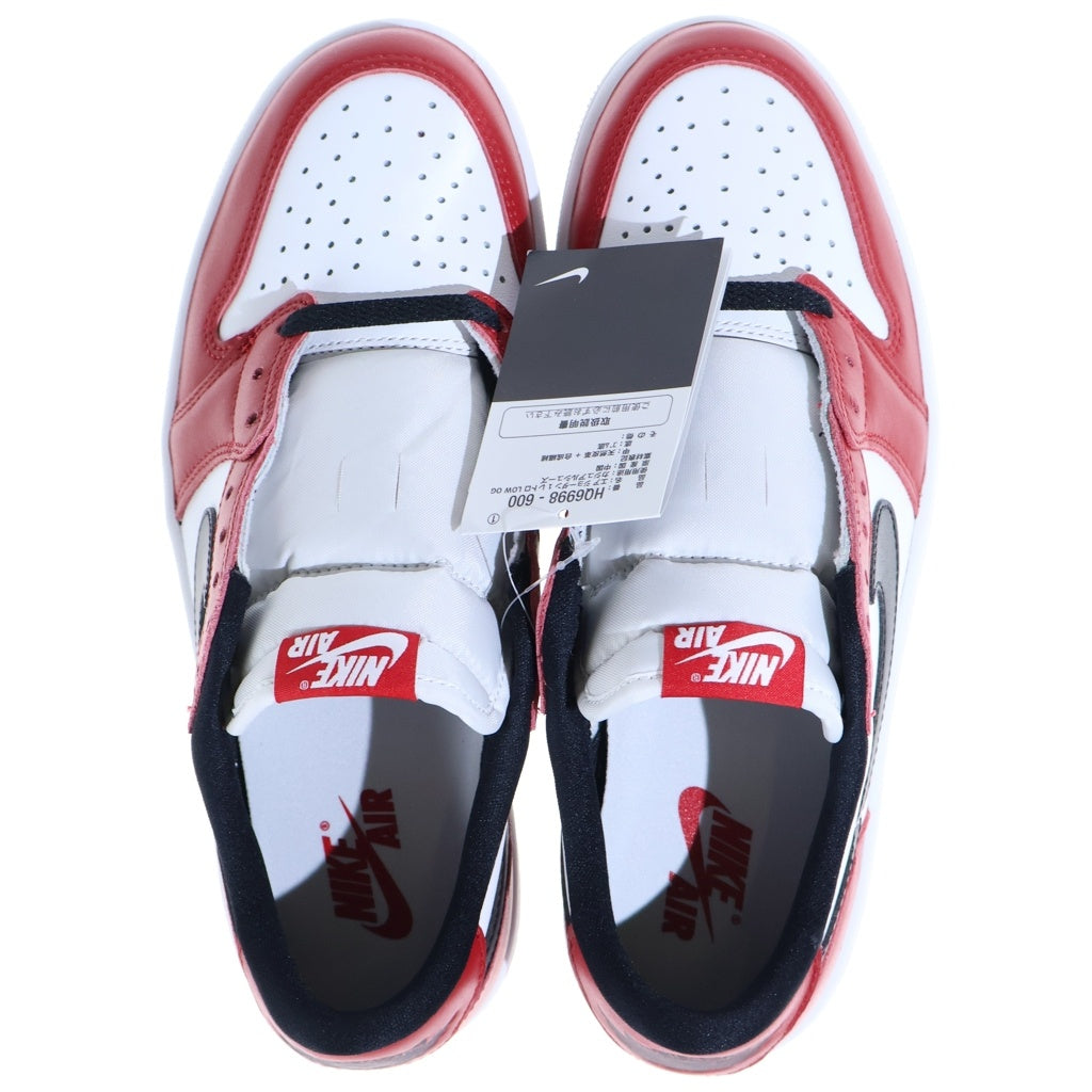 NIKE(ナイキ) AIR JORDAN1 LOW CHICAGO エアージョーダン1 シカゴ レザーローカットスニーカー レッド/ホワイト US9/27cm HQ6998-600