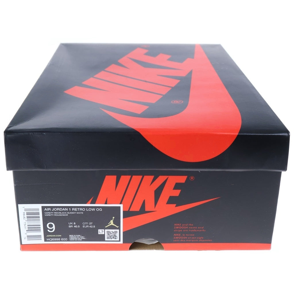 NIKE(ナイキ) AIR JORDAN1 LOW CHICAGO エアージョーダン1 シカゴ レザーローカットスニーカー レッド/ホワイト US9/27cm HQ6998-600