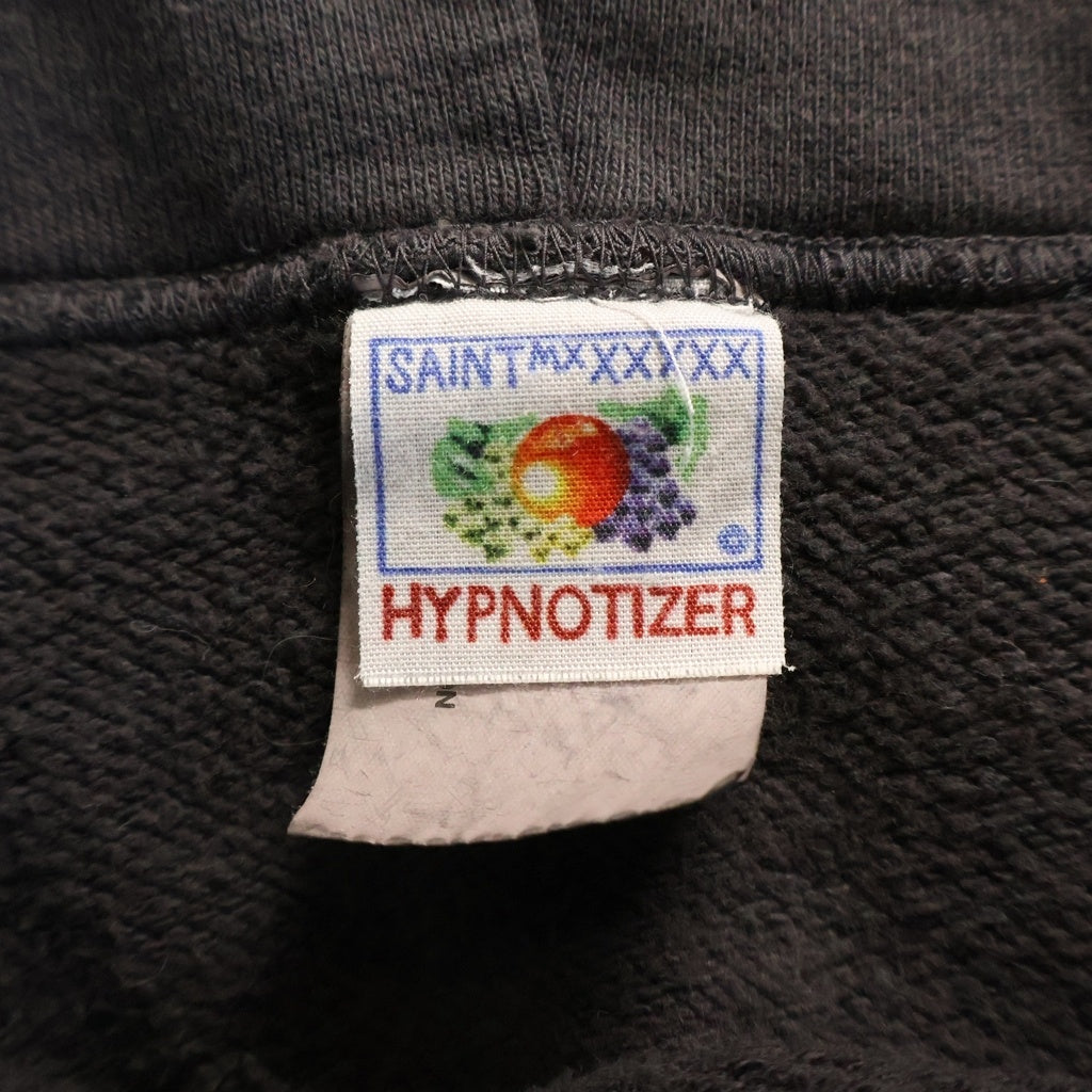 SAINT MICHAEL(セントマイケル) 24SS ANGEL HOODIE エンジェルプリント ユーズド加工 フーディー プルオーバーパーカー ブラック SM-YS8-0000-034