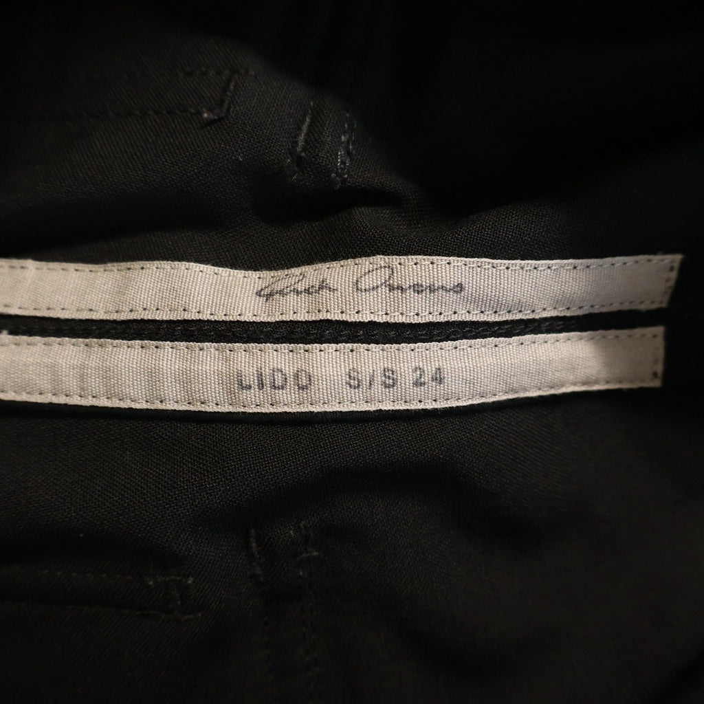 Rick Owens(リックオウエンス) 24SS Drawstring Slim Long Pants ドローストリング スリム ロング パンツ ブラック RU01D3390-ZL