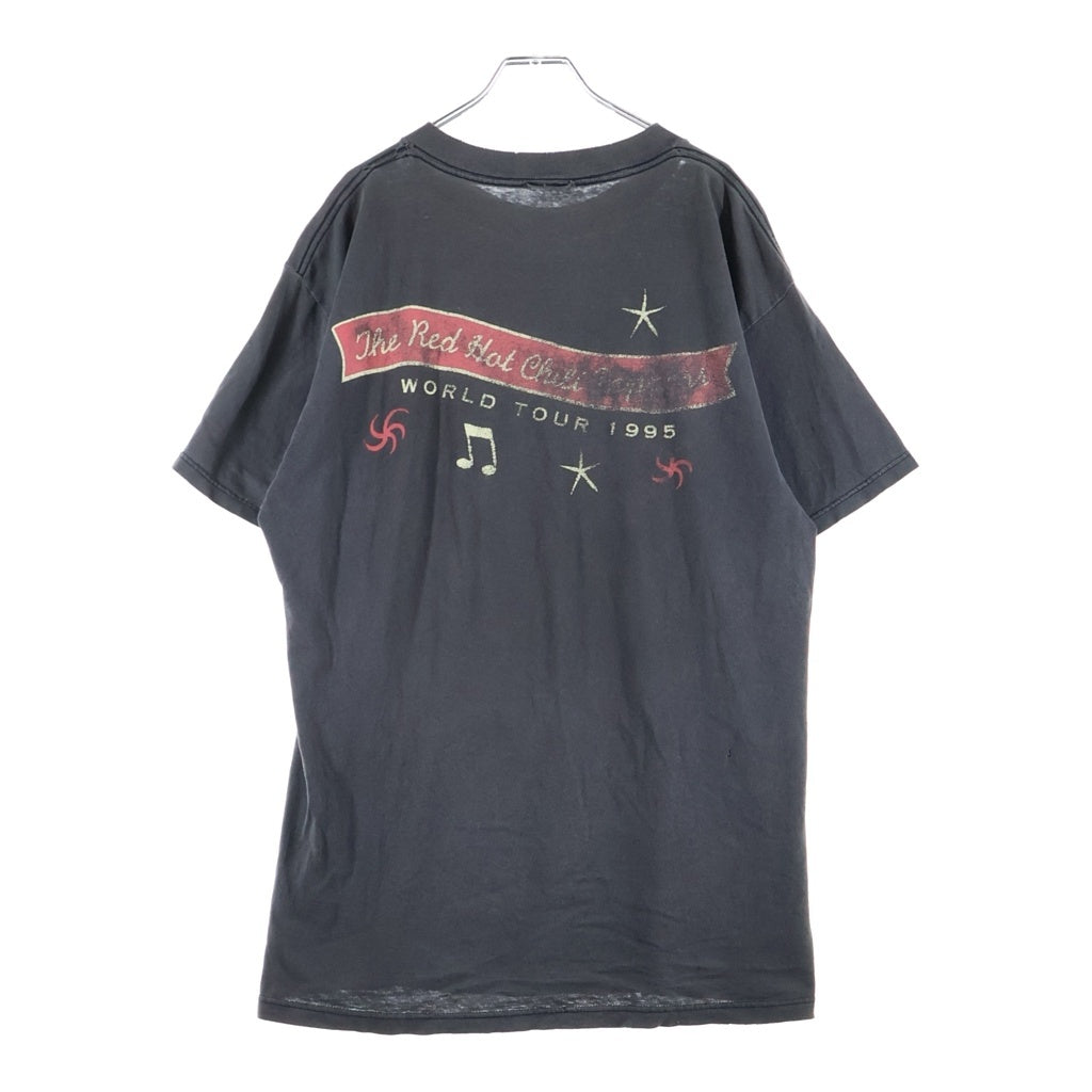VINTAGE(ヴィンテージ) 90s RED CHILI PEPPERS ONE HOT MINUTE PIANO WORLD TOUR レッドホットチリペッパーズ ワンホットミニッツ ピアノ 両面プリント 半袖Tシャツ カットソー ブラック