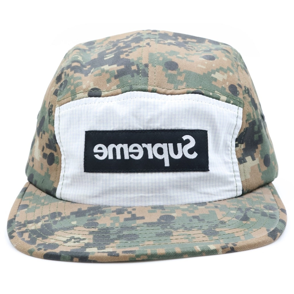 SUPREME(シュプリーム) 13SS ×COMME des GARCONS SHIRT Camp Cap ×コムデギャルソンシャツ ボックスロゴ デジタルカモフラージュデザイン キャンプ キャップ ブラウン/グリーン