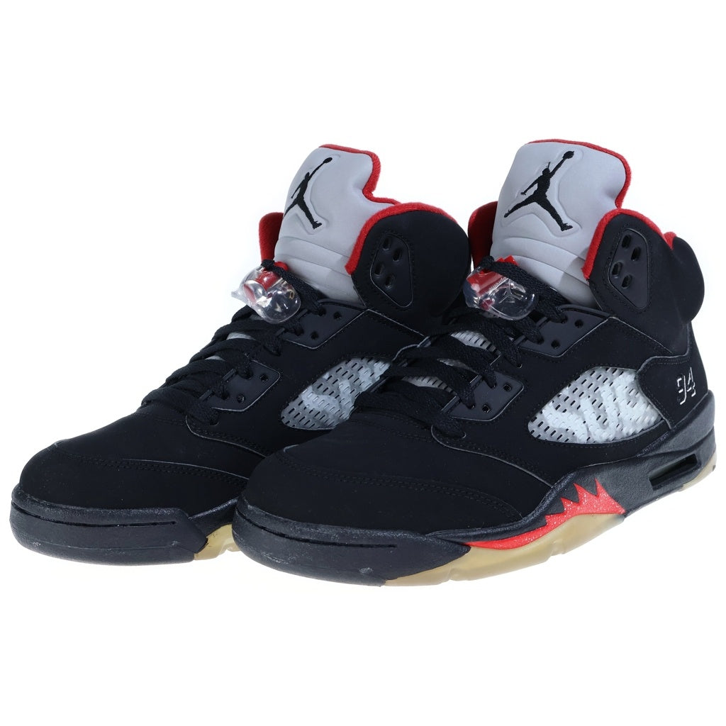 NIKE(ナイキ) 【鑑賞用 2015年製】×SUPREME AIR JORDAN 5 RETRO 824371-001 シュプリーム エアジョーダン5 レトロ ハイカットスニーカー ブラック US9/27cm