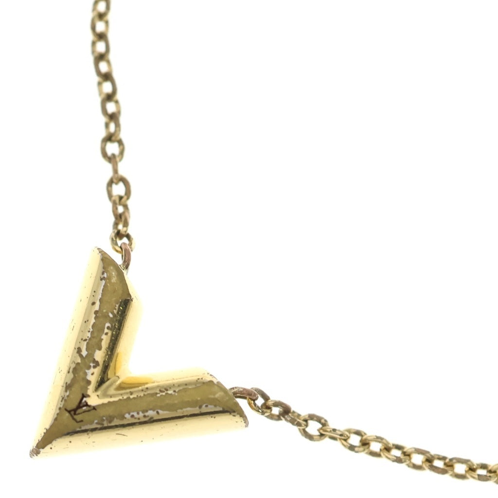 LOUIS VUITTON(ルイヴィトン) ネックレス・エセンシャル V ロゴデザイン留め具 Vトップデザイン ネックレス ゴールド M61083 レディース