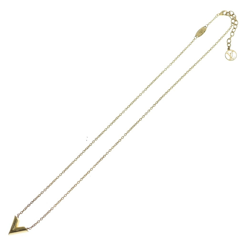 LOUIS VUITTON(ルイヴィトン) ネックレス・エセンシャル V ロゴデザイン留め具 Vトップデザイン ネックレス ゴールド M61083 レディース