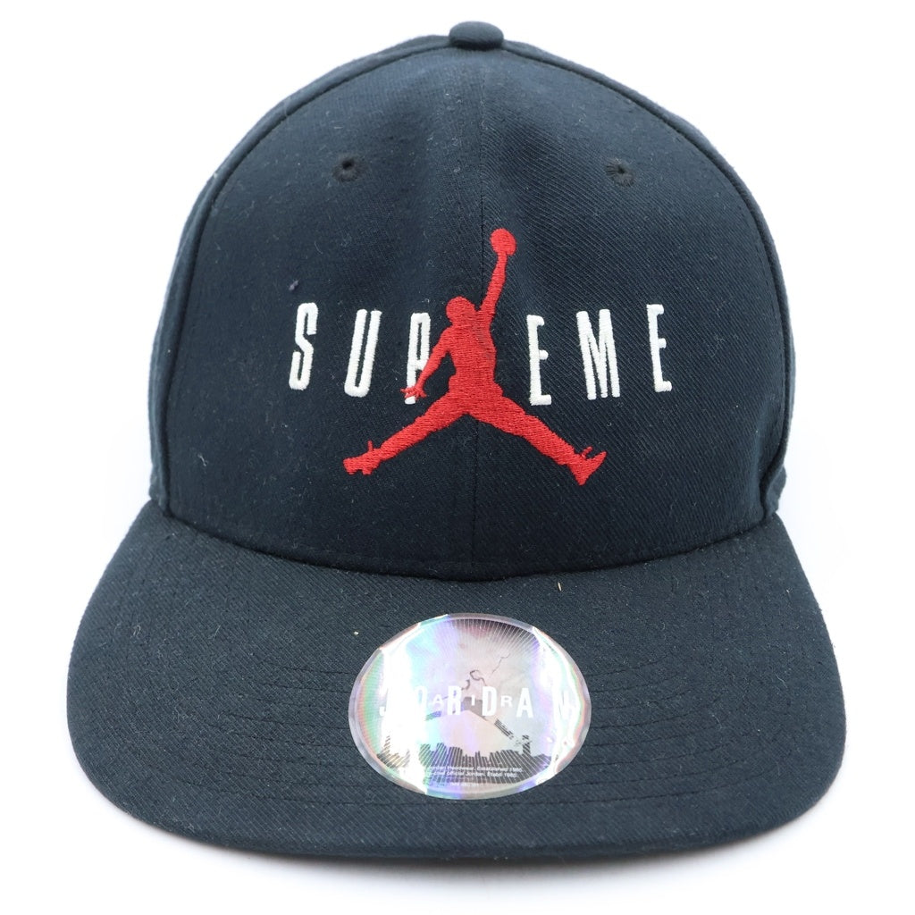 SUPREME(シュプリーム) 15AW ×NIKE Jordan 6-Panel Cap ナイキ ジョーダン ジャンプマン刺繍 6パネル キャップ 帽子 ブラック 799706-010