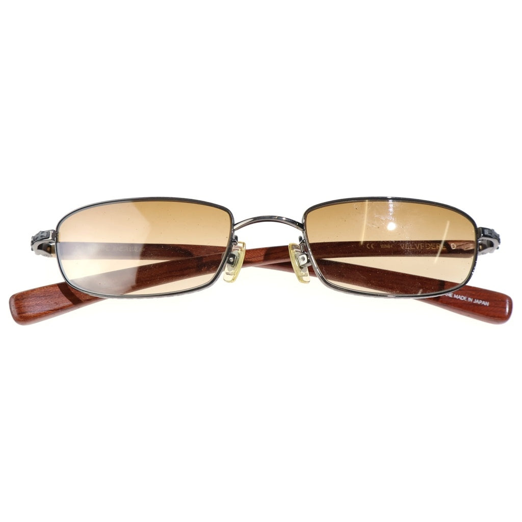 CHROME HEARTS(クロムハーツ) VELVEDERE-D ウッドテンプル サングラス アイウェア メガネ 眼鏡 ブラウン/シルバー