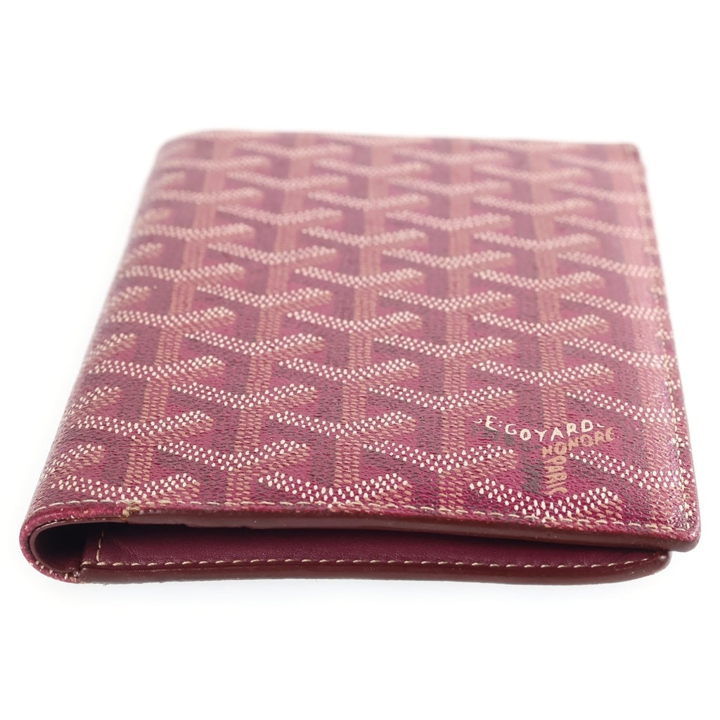 GOYARD(ゴヤール) リシュリュー ヘリンボーン PVCコーティングキャンバス ロングウォレット 2つ折り財布 レッド レディース