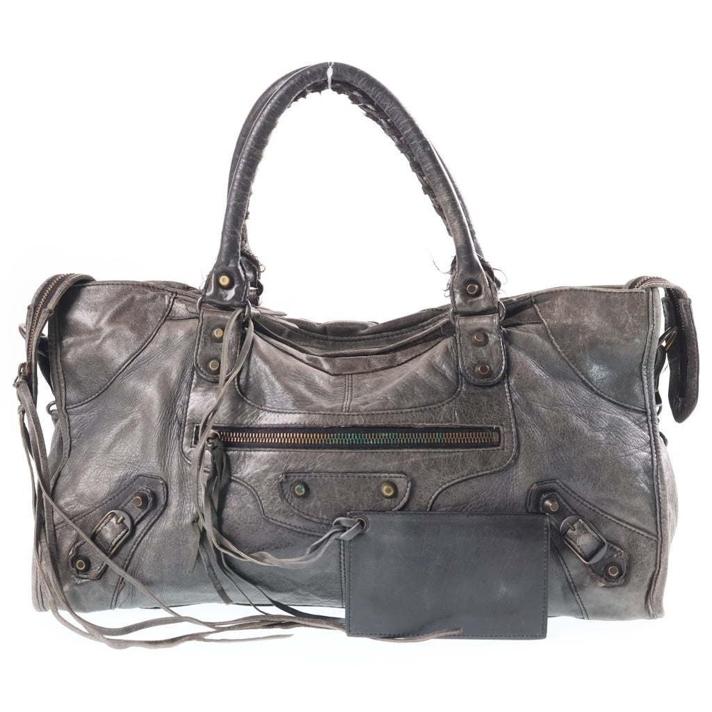 BALENCIAGA(バレンシアガ) The Part Time ザ パート タイム 2Way ハンドバッグ ショルダーバッグ ラムスキン グレー 168028 レディース
