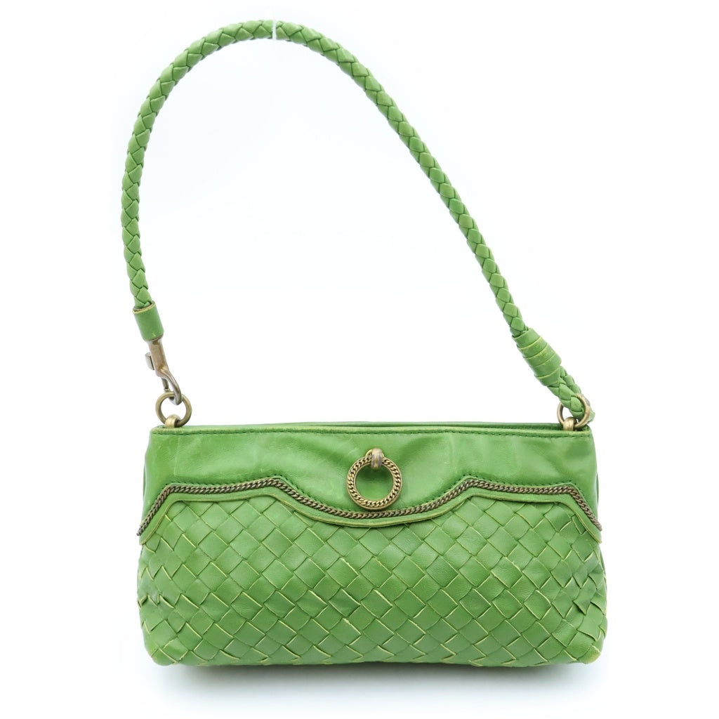 BOTTEGA VENETA(ボッテガヴェネタ) ヴィンテージ ミニハンドバッグ イントレチャート グリーン レディース