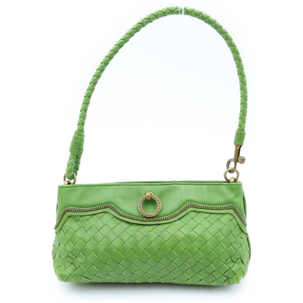 BOTTEGA VENETA(ボッテガヴェネタ) ヴィンテージ ミニハンドバッグ イントレチャート グリーン レディース