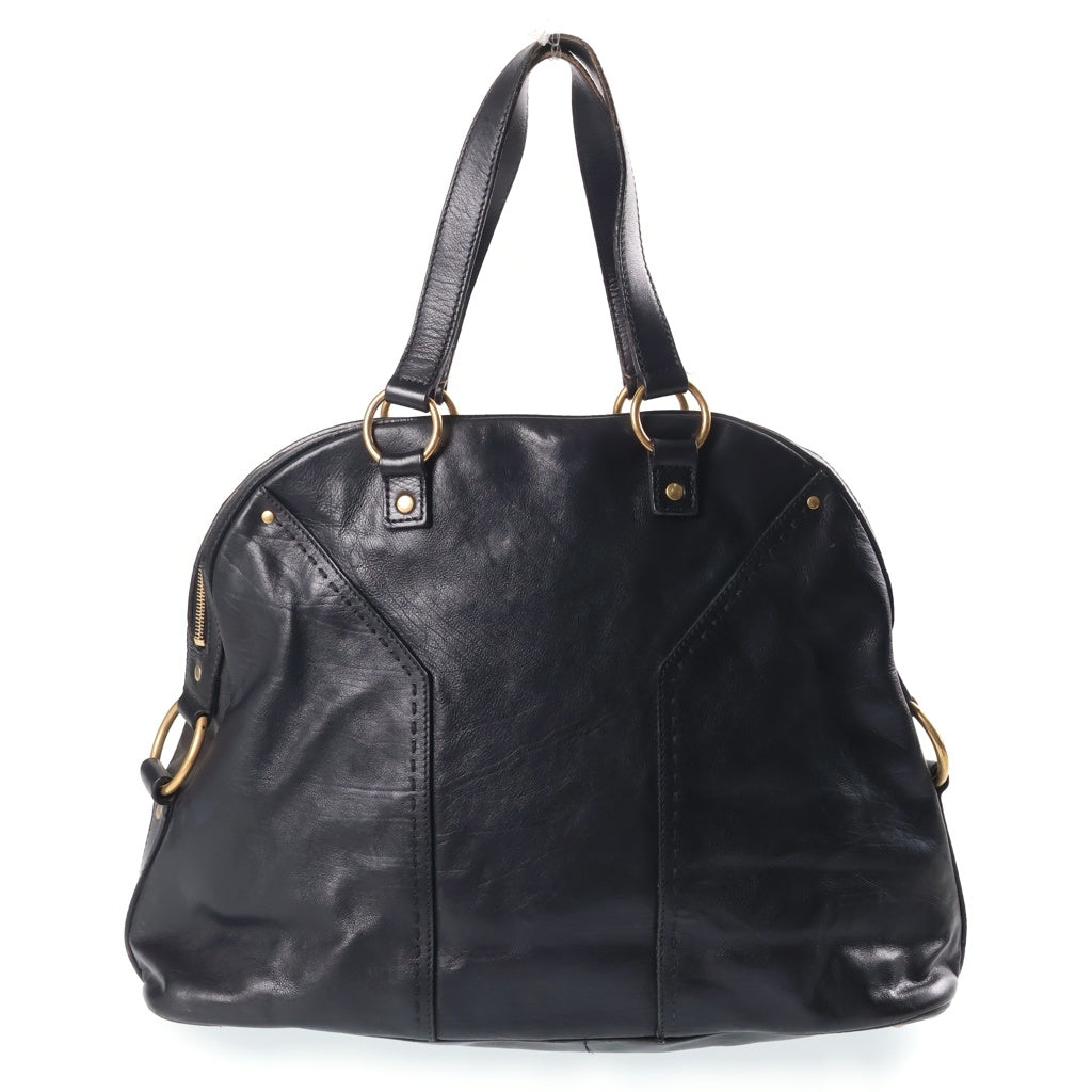 Yves Saint Laurent rive gauche(イヴサンローランリヴゴーシュ) ミューズ パテントレザー ショルダー トートバッグ ブラック 153959 レディース