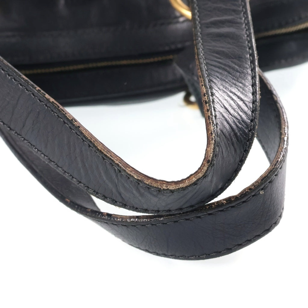 Yves Saint Laurent rive gauche(イヴサンローランリヴゴーシュ) ミューズ パテントレザー ショルダー トートバッグ ブラック 153959 レディース