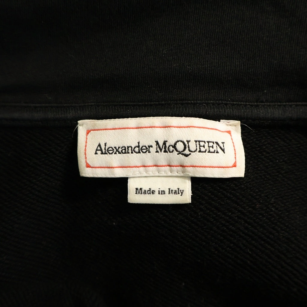 Alexander McQueen(アレキサンダーマックイーン) ロゴ刺繍 スウェット プルオーバーパーカー ブラック 701290