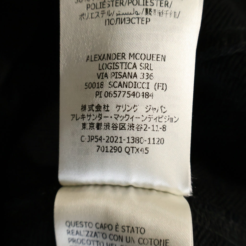 Alexander McQueen(アレキサンダーマックイーン) ロゴ刺繍 スウェット プルオーバーパーカー ブラック 701290