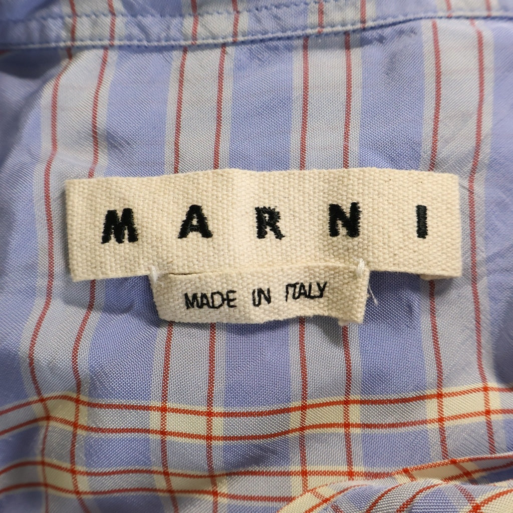 MARNI(マルニ) 19SS トロピカルレーヨン チェック長袖シャツ ライトブルー UMU0051A0 S49793