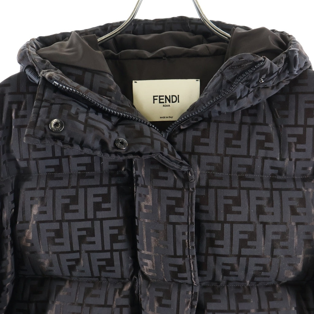 FENDI(フェンディ) ズッカ総柄 テクニカルファブリック フーデッドジャケット ブラウン FAN129 AK9Z
