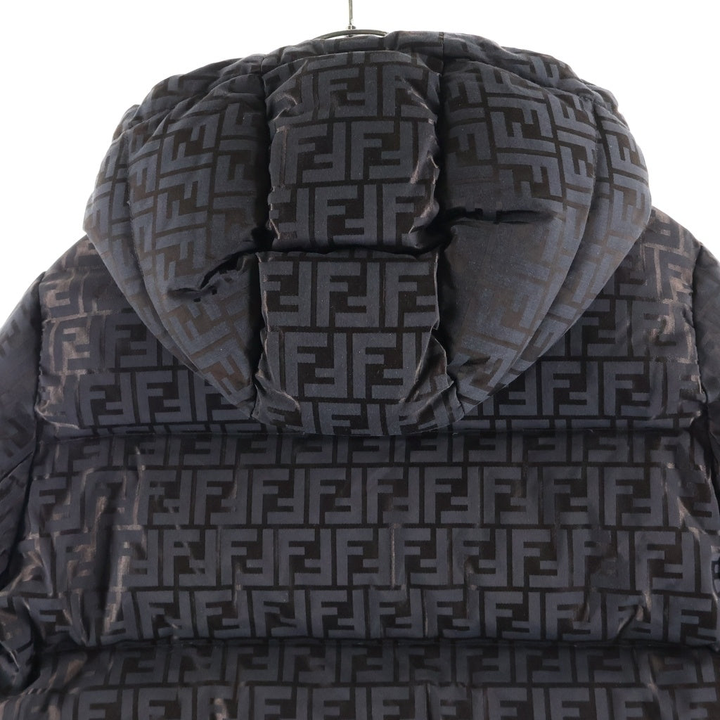 FENDI(フェンディ) ズッカ総柄 テクニカルファブリック フーデッドジャケット ブラウン FAN129 AK9Z