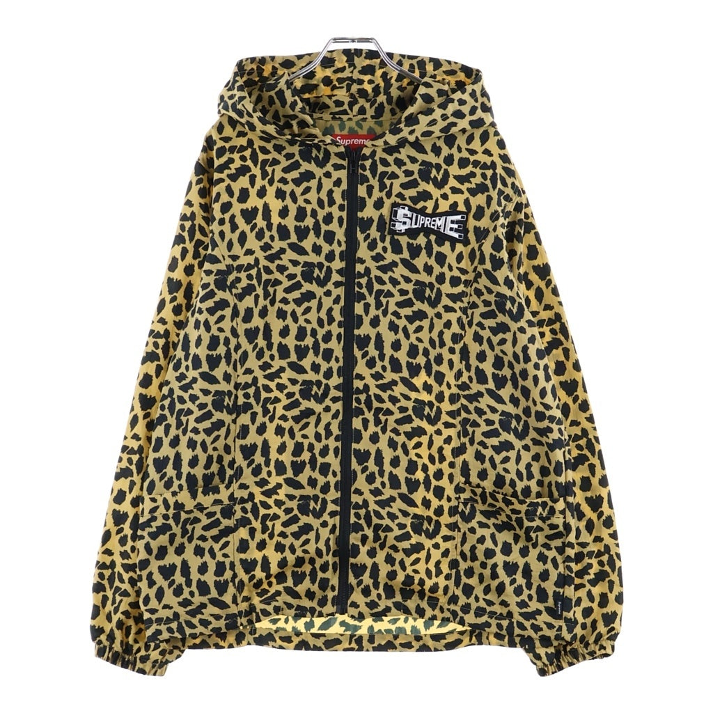 SUPREME(シュプリーム) 17SS Skew Hooded Nylon Jacket レオパード総柄 スキュー フーデッド ナイロン ジャケット イエロー/ブラック