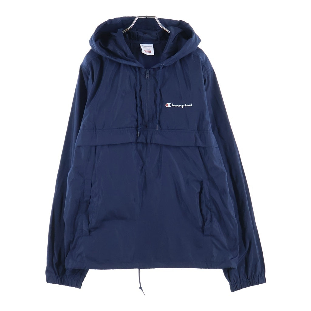 SUPREME(シュプリーム) 16SS ×Champion Half Zip Windbreaker チャンピオン ロゴプリント ハーフジップ プルオーバー パーカー ウィンドブレーカー ネイビー
