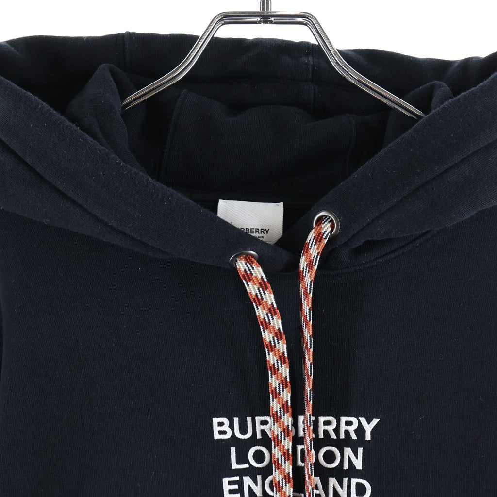 BURBERRY(バーバリー) ロゴプリント スウェット プルオーバーパーカー ブラック 8019990