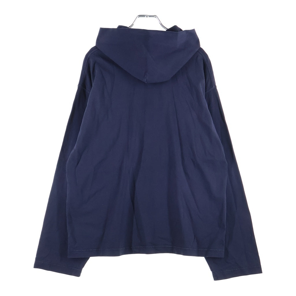 BALENCIAGA(バレンシアガ) カレッジロゴプリント コットン プルオーバーパーカー ネイビー 674679 TLV89