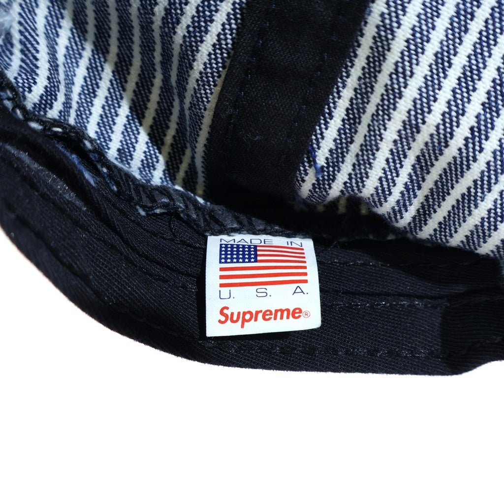 SUPREME(シュプリーム) 17SS Supreme Washed Denim S Logo 6 Panel ウォッシュド デニム Sロゴ 6パネル ストライプキャップ 帽子 インディゴ