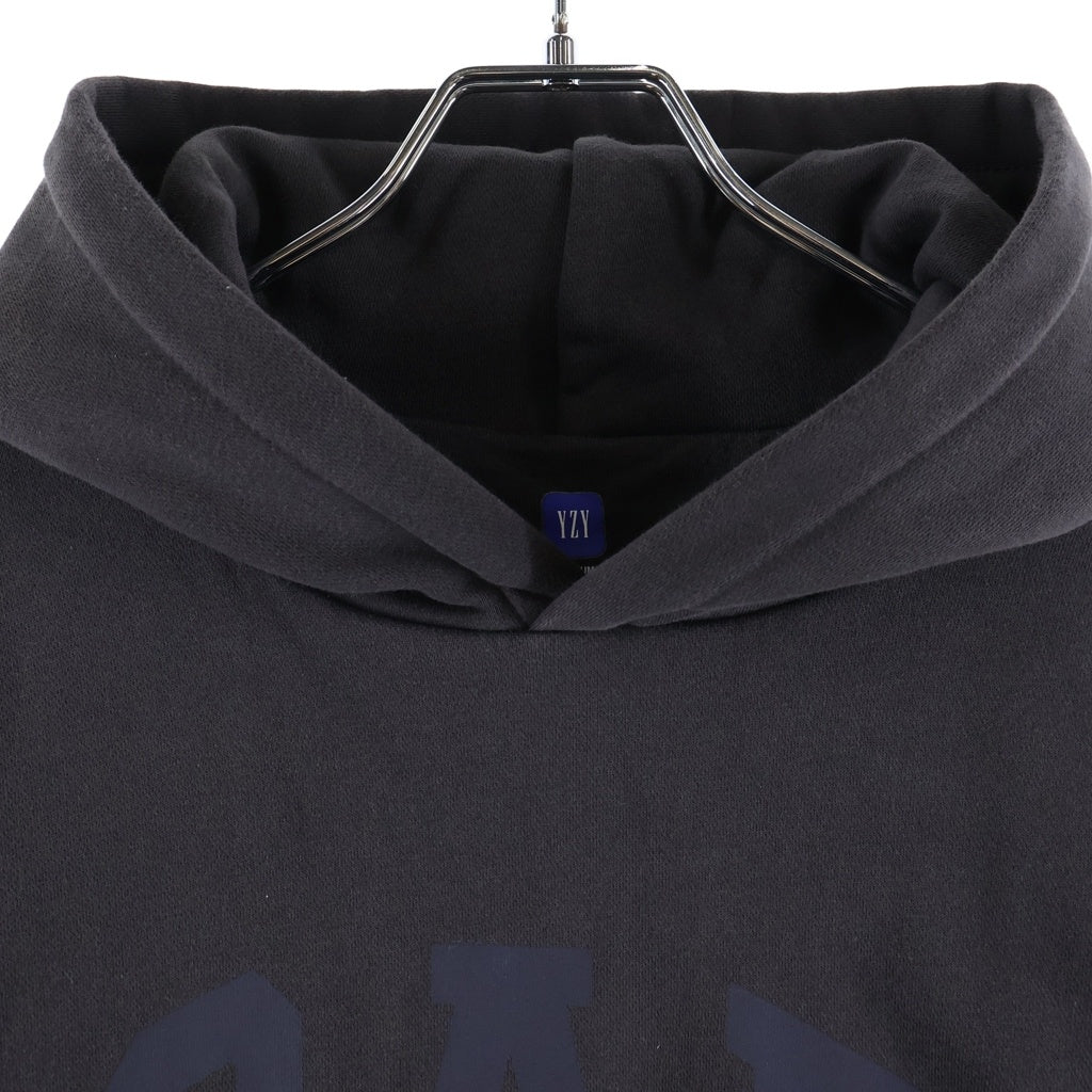 YEEZY GAP(イージーギャップ) Dove Shrunken Hoodie ダブ シュランクン バックプリント フーデッド プルオーバーパーカー スウェットシャツ グレー