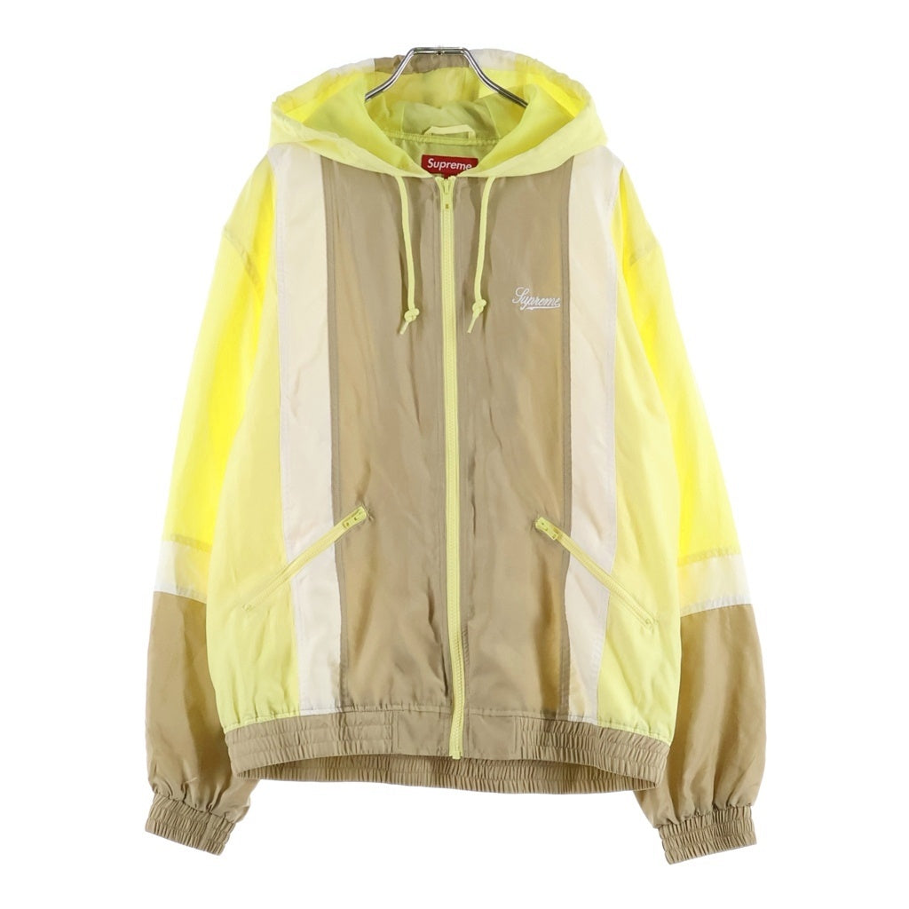SUPREME(シュプリーム) 17SS Silk Hooded Jacket シルク フーデッド ジップアップ プルオーバーパーカー ジャケット イエロー/ブラウン