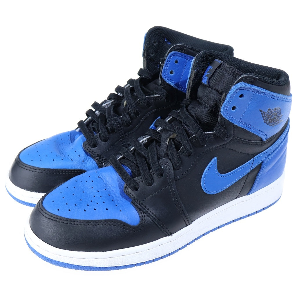 NIKE(ナイキ) 【観賞用 2016年製】 GS AIR JORDAN 1 RETRO HIGH ROYAL 575441-007 エアジョーダン1 レトロ ロイヤル ハイカットスニーカー レディース ブラック/ブルー US6.5/24.5cm