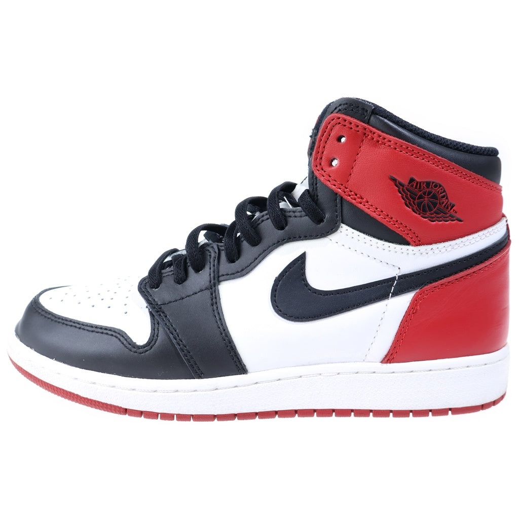 NIKE(ナイキ) 【観賞用 2016年製】 GS AIR JORDAN 1 RETRO HIGH 575441-125 エアジョーダン1 レトロ ハイカットスニーカー レディース ホワイト/レッド US6.5/24.5cm