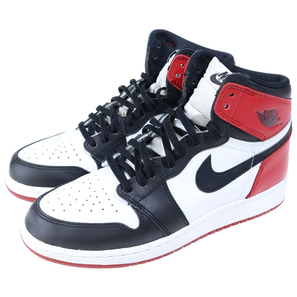 NIKE(ナイキ) 【観賞用 2016年製】 GS AIR JORDAN 1 RETRO HIGH 575441-125 エアジョーダン1 レトロ ハイカットスニーカー レディース ホワイト/レッド US6.5/24.5cm