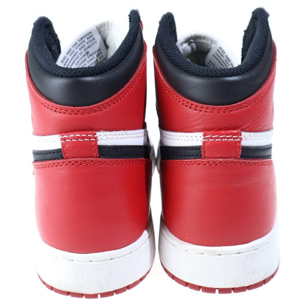 NIKE(ナイキ) 【観賞用 2016年製】 GS AIR JORDAN 1 RETRO HIGH 575441-125 エアジョーダン1 レトロ ハイカットスニーカー レディース ホワイト/レッド US6.5/24.5cm
