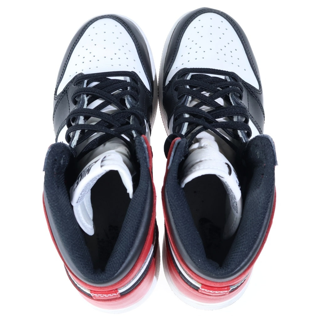 NIKE(ナイキ) 【観賞用 2016年製】 GS AIR JORDAN 1 RETRO HIGH 575441-125 エアジョーダン1 レトロ ハイカットスニーカー レディース ホワイト/レッド US6.5/24.5cm