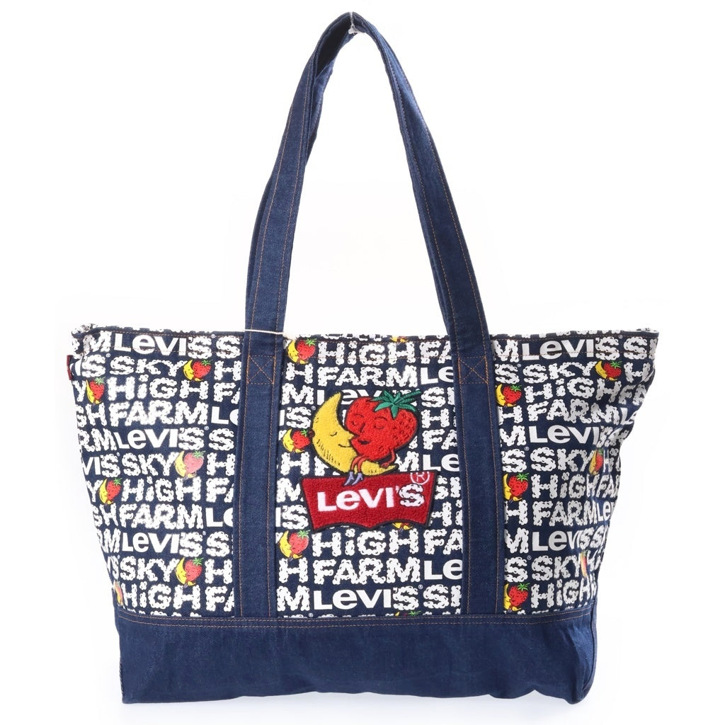 Levi's(リーバイス) ×Sky High Farm Goods スカイハイファームグッズ オールオーバー ロゴプリント デニム ガーデン トートバッグ ハンドバッグ インディゴ 005S60000 レディース