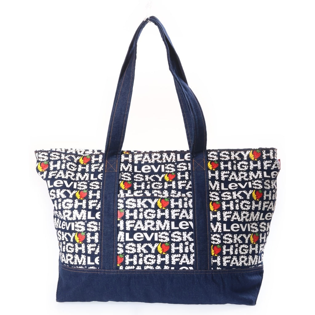 Levi's(リーバイス) ×Sky High Farm Goods スカイハイファームグッズ オールオーバー ロゴプリント デニム ガーデン トートバッグ ハンドバッグ インディゴ 005S60000 レディース