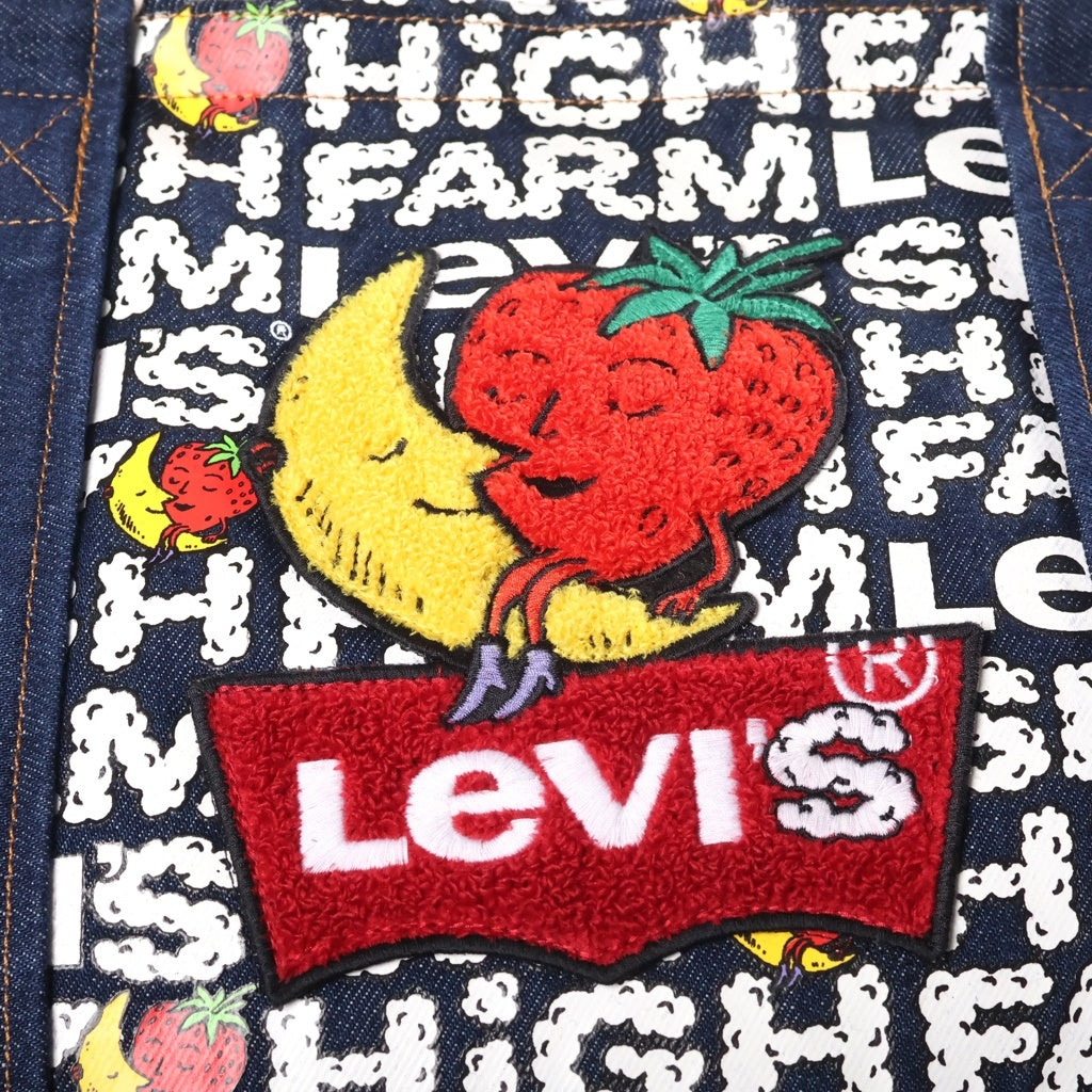 Levi's(リーバイス) ×Sky High Farm Goods スカイハイファームグッズ オールオーバー ロゴプリント デニム ガーデン トートバッグ ハンドバッグ インディゴ 005S60000 レディース