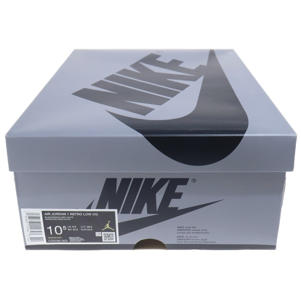 NIKE(ナイキ) AIR JORDAN 1 RETRO LOW OG SHADOW エアジョーダン1 レトロ シャドウ ローカットスニーカー ブラック/グレー US10.5/28.5cm CZ0790-003