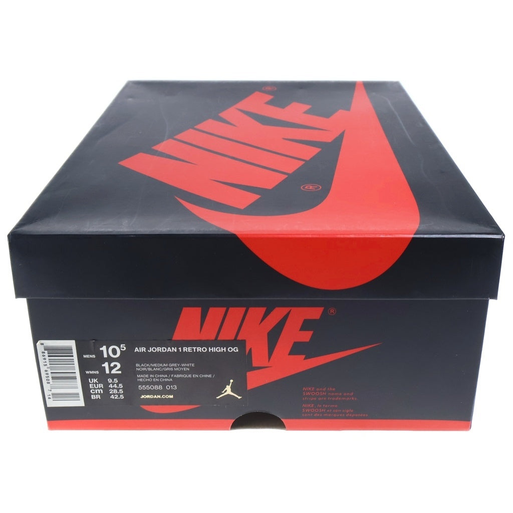NIKE(ナイキ) AIR JORDAN 1 RETRO HIGH OG SHADOW エアジョーダン1 シャドウ レトロ ハイカットスニーカー ブラック/グレー US10.5/28.5cm 555088-013