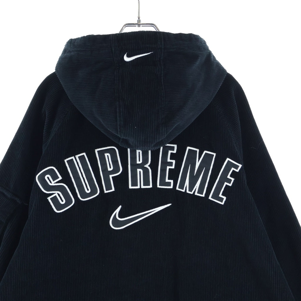 SUPREME(シュプリーム) 22SS ×NIKE Arc Corduroy Hooded Jacket ナイキ アーチロゴ コーデュロイ フーデッド ジャケット ブラック DM1772-010
