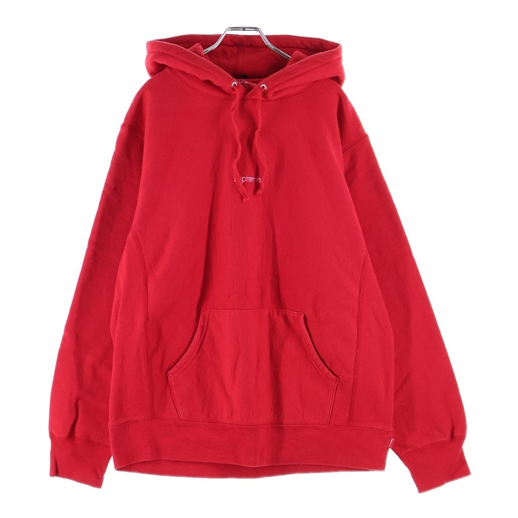 SUPREME(シュプリーム) 18AW Trademark Hooded Sweatshirt ロゴエンブロイダリー トレードマーク フーデッド スウェット パーカー レッド