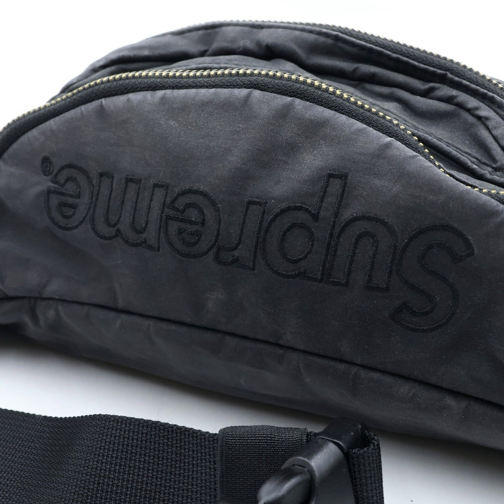 SUPREME(シュプリーム) 20SS ×Barbour Waxed Cotton Waist Bag Black バブアー ワックス コットン ウエストバッグ ショルダーバッグ ブラック